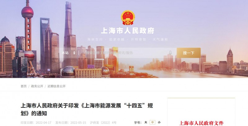 光伏新增2.7GW！上海市印發(fā)能源“十四五”規(guī)劃！