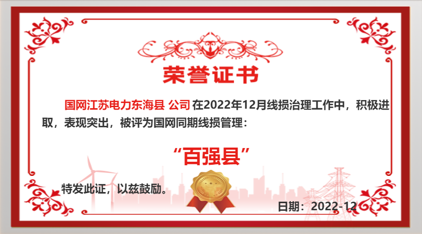 國網東?？h供電公司同期線損工作再獲佳績